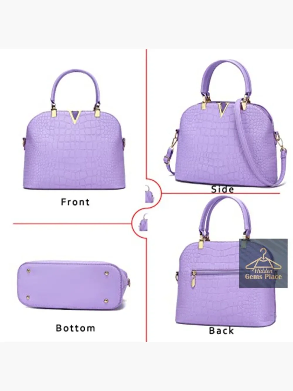 Vegan Leather Satchel Bag Crossbody Shoulder Tote Purse